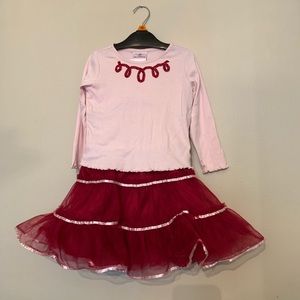 Hanna Anderson outfit - shirt and tulle skirt